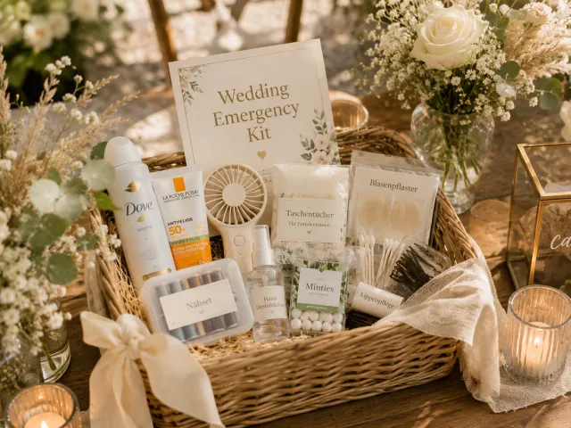 Das perfekte Notfallkörbchen für eure Hochzeit: Diese Dinge werden eure Gäste lieben